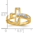 Sterling Silver Rhodium-plated Gold-tone INRI Crucifix Ring
