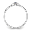 Sterling Silver Rhodium-plated Blue and Clear CZ Evil Eye Ring