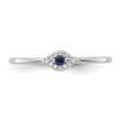 Sterling Silver Rhodium-plated Blue and Clear CZ Evil Eye Ring
