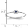 Sterling Silver Rhodium-plated Blue and Clear CZ Evil Eye Ring