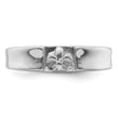 Sterling Silver Rhodium-plated Fleur-de-Lis Band Ring