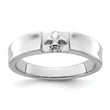 Sterling Silver Rhodium-plated Fleur-de-Lis Band Ring