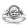Sterling Silver Rhodium-plated Fleur de Lis Ring