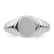 Sterling Silver Rhodium-plated Satin and Polished Signet Ring