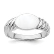 Sterling Silver Rhodium-plated Polished Twist Signet Ring