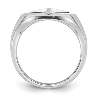 Sterling Silver Rhodium-plated Polished Cross Ring