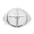 Sterling Silver Rhodium-plated Polished Cross Ring