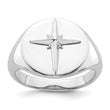 Sterling Silver Rhodium-plated Polished Cross Ring