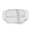 Sterling Silver Rhodium-plated Polished Cross Ring