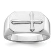 Sterling Silver Rhodium-plated Polished Cross Ring