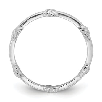 Sterling Silver Rhodium-plated Knot Eternity Ring - Birthstone Company