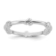 Sterling Silver Rhodium-plated Knot Eternity Ring - Birthstone Company