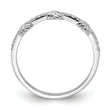 Sterling Silver Rhodium-plated Clear CZ Knot Ring