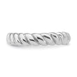 Sterling Silver Rhodium-plated Textured Twist Adjustable Ring