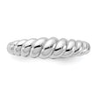 Sterling Silver Rhodium-plated Scalloped Ring
