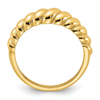 Sterling Silver Gold-tone Scalloped Ring