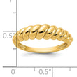 Sterling Silver Gold-tone Scalloped Ring