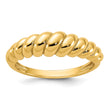 Sterling Silver Gold-tone Scalloped Ring