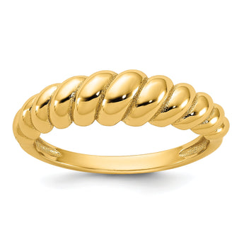 Sterling Silver Gold-tone Scalloped Ring