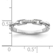 Sterling Silver Rhodium-plated CZ Link Ring