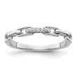 Sterling Silver Rhodium-plated CZ Link Ring