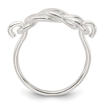 Sterling Silver Polished Double Fancy Knot Ring