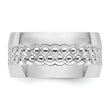 Sterling Silver Rhodium Plated and Textured Adjustable Ring