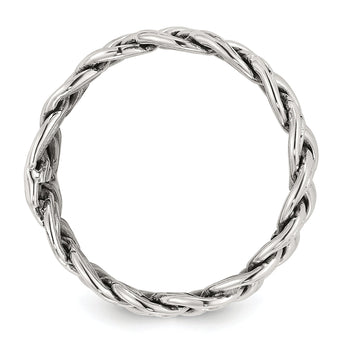 Sterling Silver Oxidize and Polished 6mm Braided Band