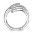 Sterling Silver Rhodium-plated Fancy CZ Ring