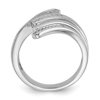 Sterling Silver Rhodium-plated Fancy CZ Ring