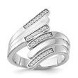 Sterling Silver Rhodium-plated Fancy CZ Ring