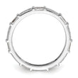 Sterling Silver Rhodium-plated Micro Pave and Baguette CZ Eternity Band