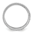 Sterling Silver Rhodium-plated CZ 3mm Eternity Band