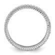 Sterling Silver Rhodium-plated CZ 3mm Eternity Band - Birthstone Company