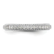 Sterling Silver Rhodium-plated CZ 3mm Eternity Band