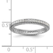Sterling Silver Rhodium-plated CZ 3mm Eternity Band