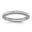Sterling Silver Rhodium-plated CZ 3mm Eternity Band