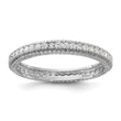 Sterling Silver Rhodium-plated CZ 3mm Eternity Band - Birthstone Company