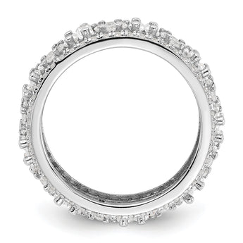 Sterling Silver Rhodium-plated CZ Eternity Band - Birthstone Company