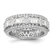 Sterling Silver Rhodium-plated CZ Eternity Band - Birthstone Company