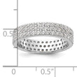 Sterling Silver Rhodium-plated 4mm CZ Eternity Band - Birthstone Company
