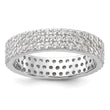 Sterling Silver Rhodium-plated 4mm CZ Eternity Band - Birthstone Company