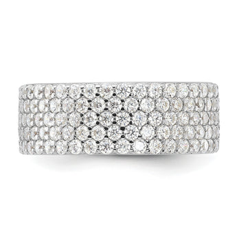 Sterling Silver Rhodium-plated 6mm CZ Eternity Band - Birthstone Company