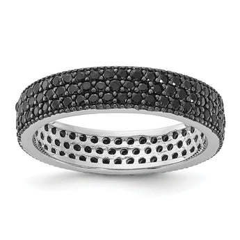 Sterling Silver Rhodium-Plated Black Spinel 5mm Band - Birthstone Company