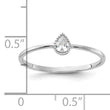 Sterling Silver Rhodium-plated Pear Shaped CZ Ring