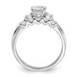 Sterling Silver Rhodium-plated Polished CZ Engagement Ring and Band Set