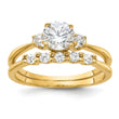 Sterling Silver Gold-Plated CZ Engagement Ring and Band Set
