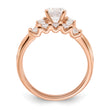 Sterling Silver Rose Gold-Plated Polished CZ Engagement Ring and Band Set