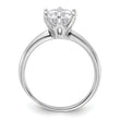 Sterling Silver Rhodium-plated 9mm CZ 6 Prong Solitaire Ring