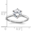 Sterling Silver Rhodium-plated 9mm CZ 6 Prong Solitaire Ring